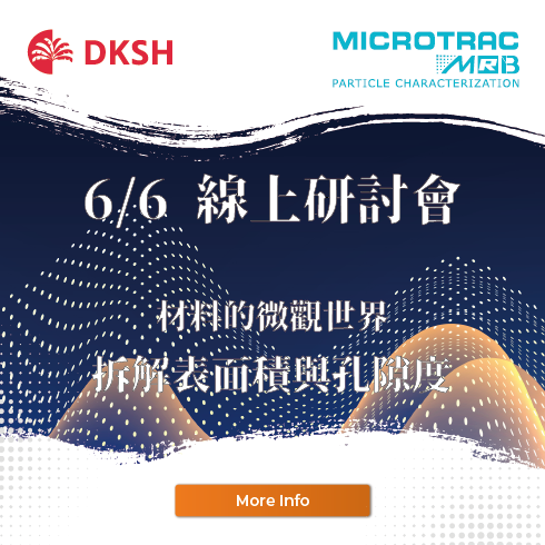 【6/6 表面積與孔隙度分析技術 Webinar】